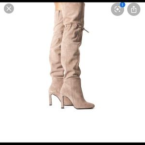 100% tan suede shaft boots UNWORN
